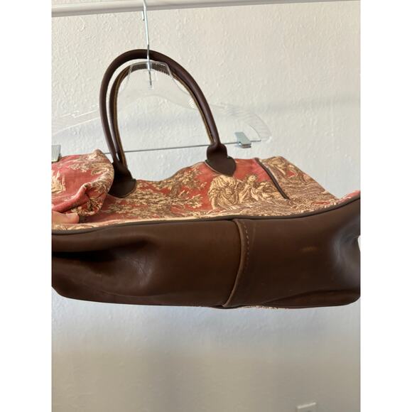 VTG Accessories Unlimited Travel Duffel Bag Tote Cosmetic Case Tapestry Leather - Picture 8 of 9